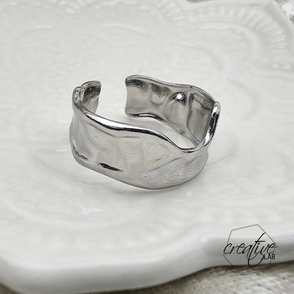 Anello in acciaio Liquid