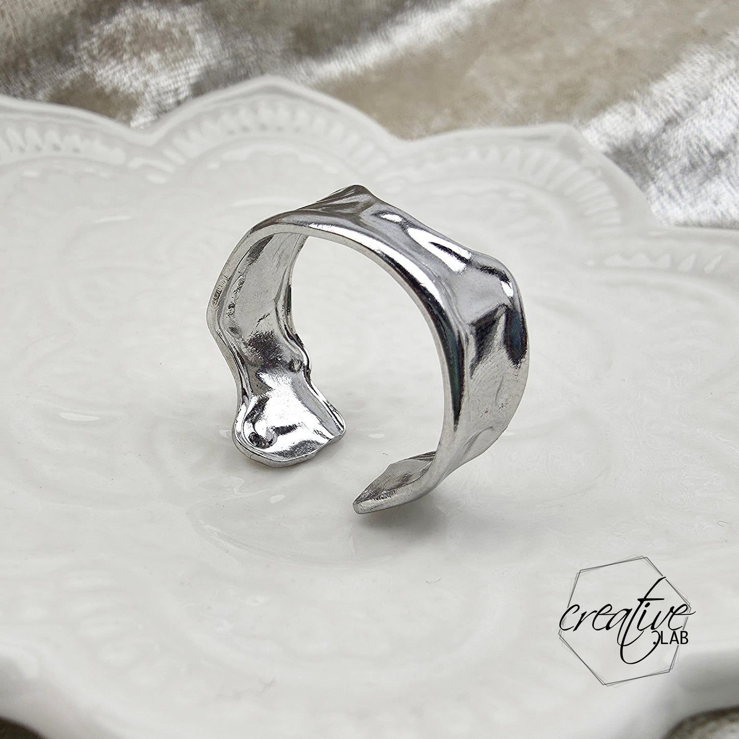 Anello in acciaio Liquid