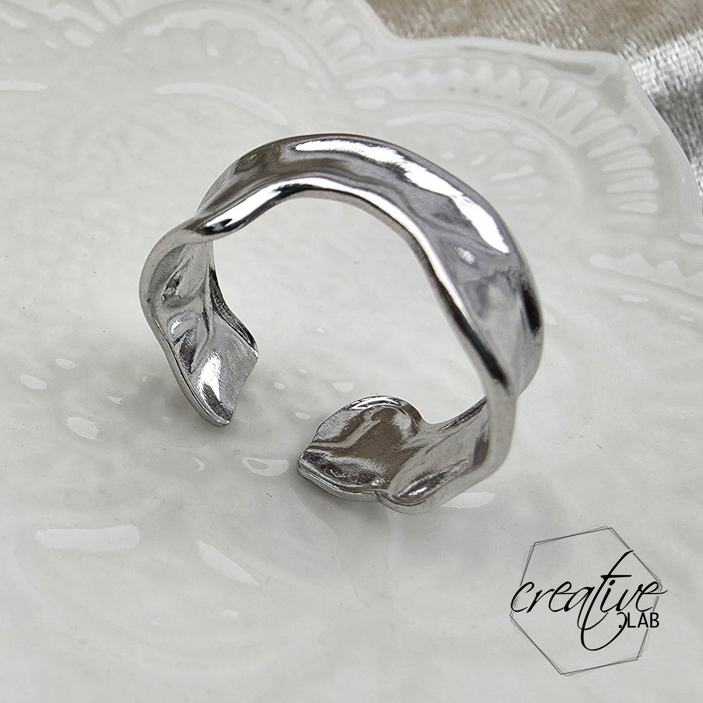 Anello in acciaio Liquid