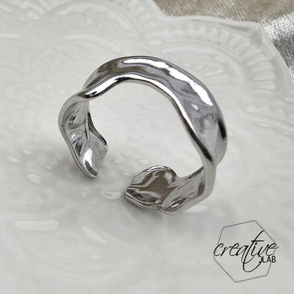 Anello in acciaio Liquid