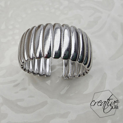 Anello in acciaio Fascia a Righe