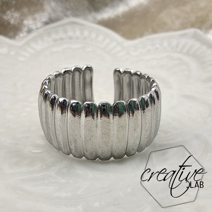 Anello in acciaio Fascia a Righe