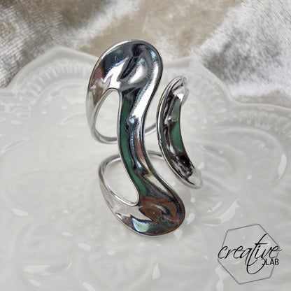 Anello in acciaio Eco di Onde