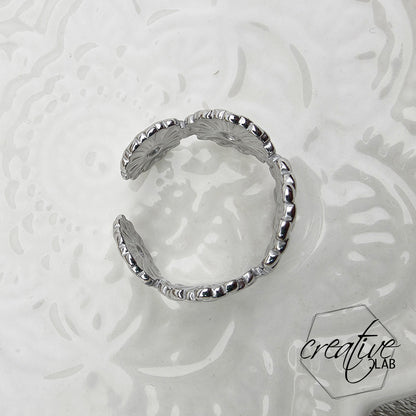 Anello in acciaio Fiori Tondi