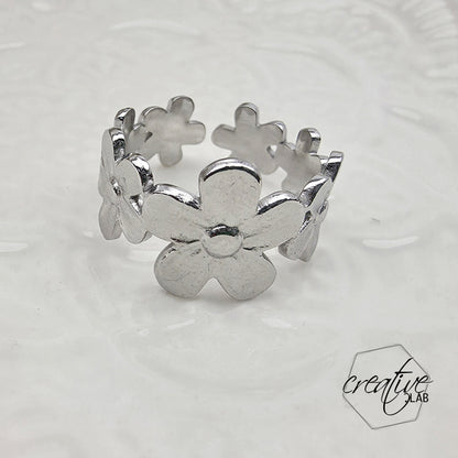 Anello in acciaio Fiori