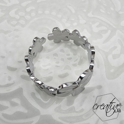 Anello in acciaio Fiori