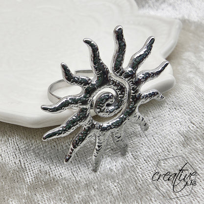 Anello in acciaio Sole