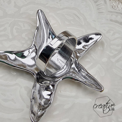 Anello in acciaio oro e argento Grande Stella