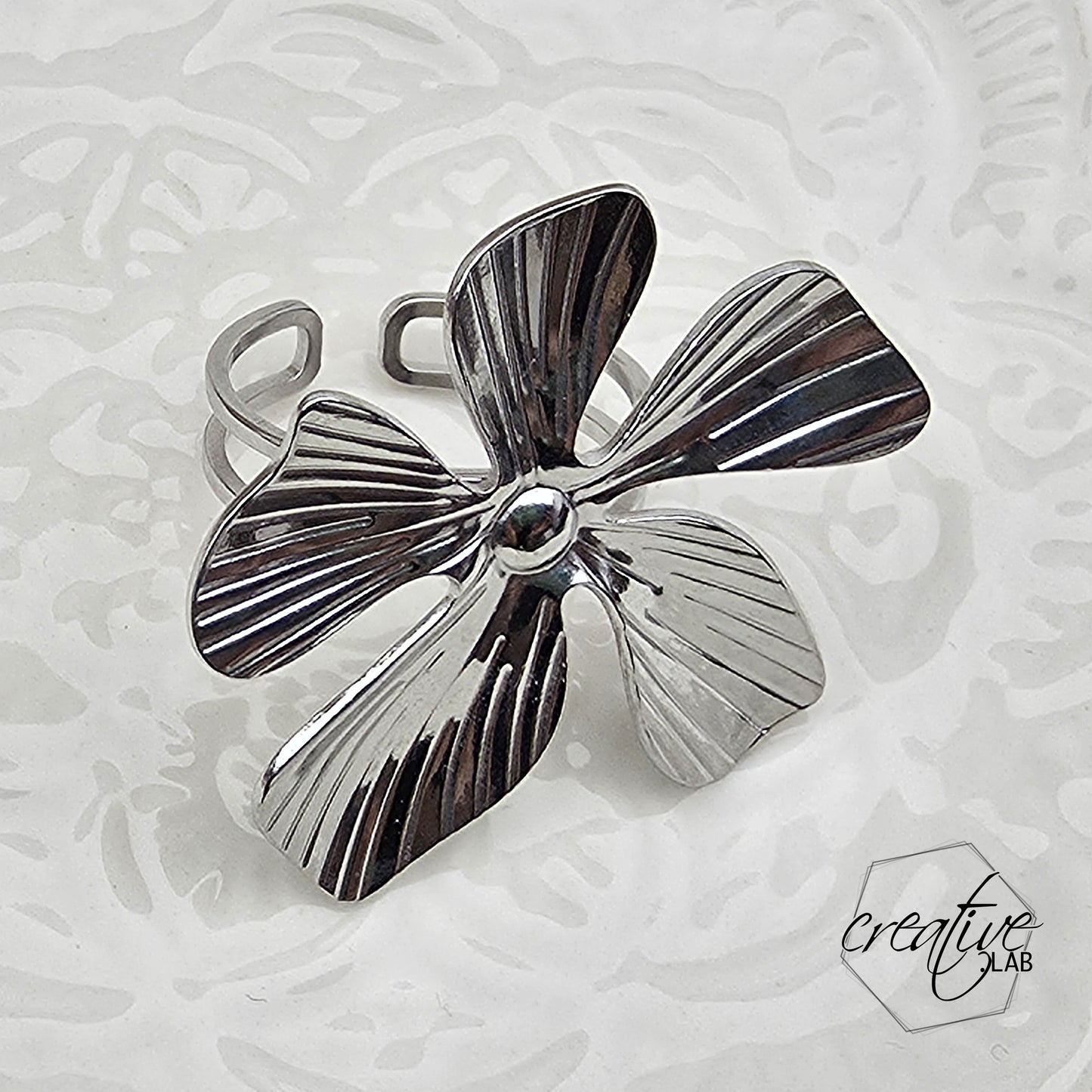 Anello in acciaio Gran Fiore