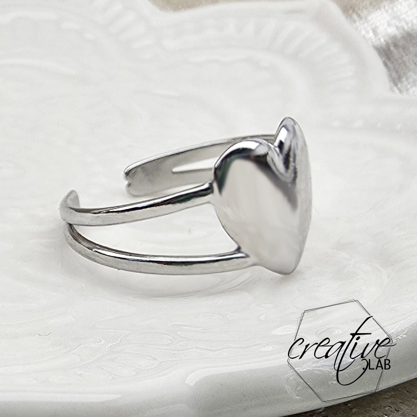 Anello in acciaio a Cuore, personalizzabile