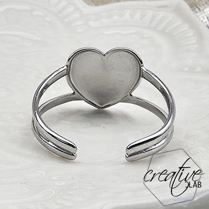 Anello in acciaio a Cuore, personalizzabile
