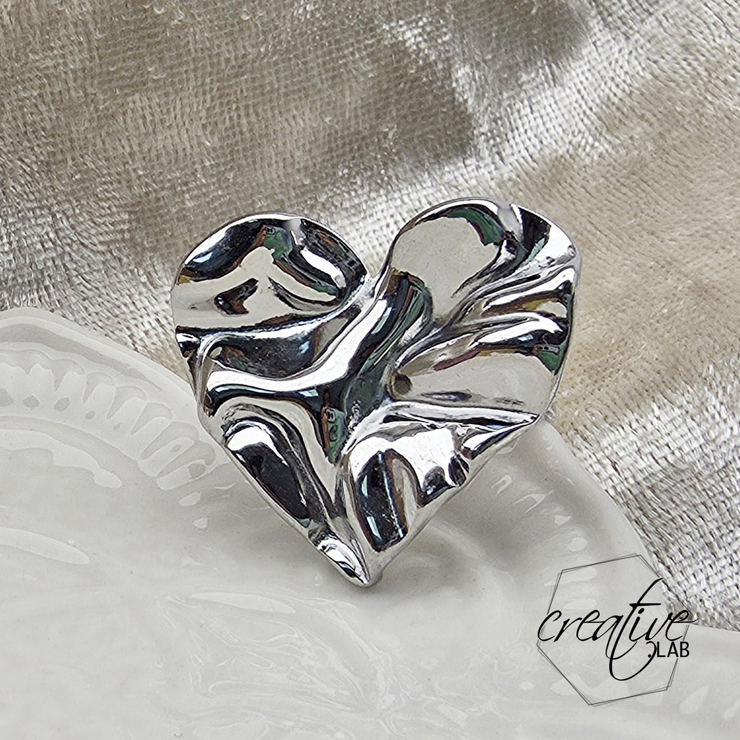 Anello in acciaio Cuore Stroppicciato