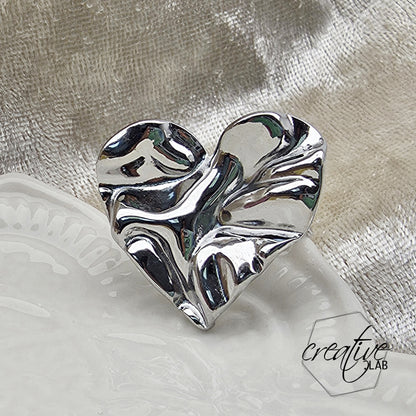 Anello in acciaio Cuore Stroppicciato