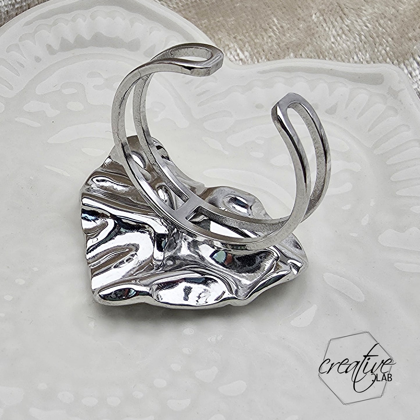 Anello in acciaio Cuore Stroppicciato