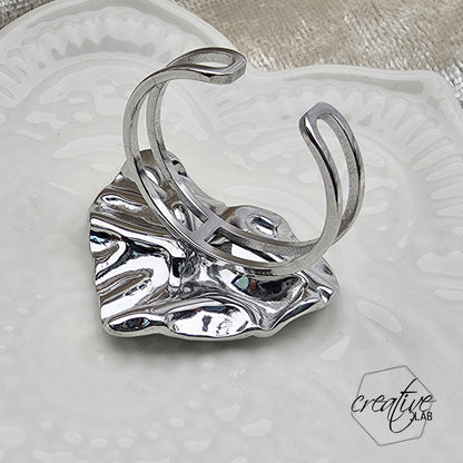 Anello in acciaio Cuore Stroppicciato