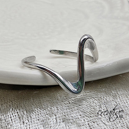 Anello in acciaio Onda Mini