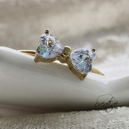 Anello in acciaio oro Fiocco