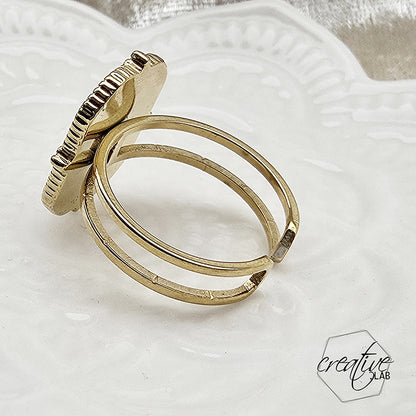Anello in acciaio oro Cuore Stroppicciato