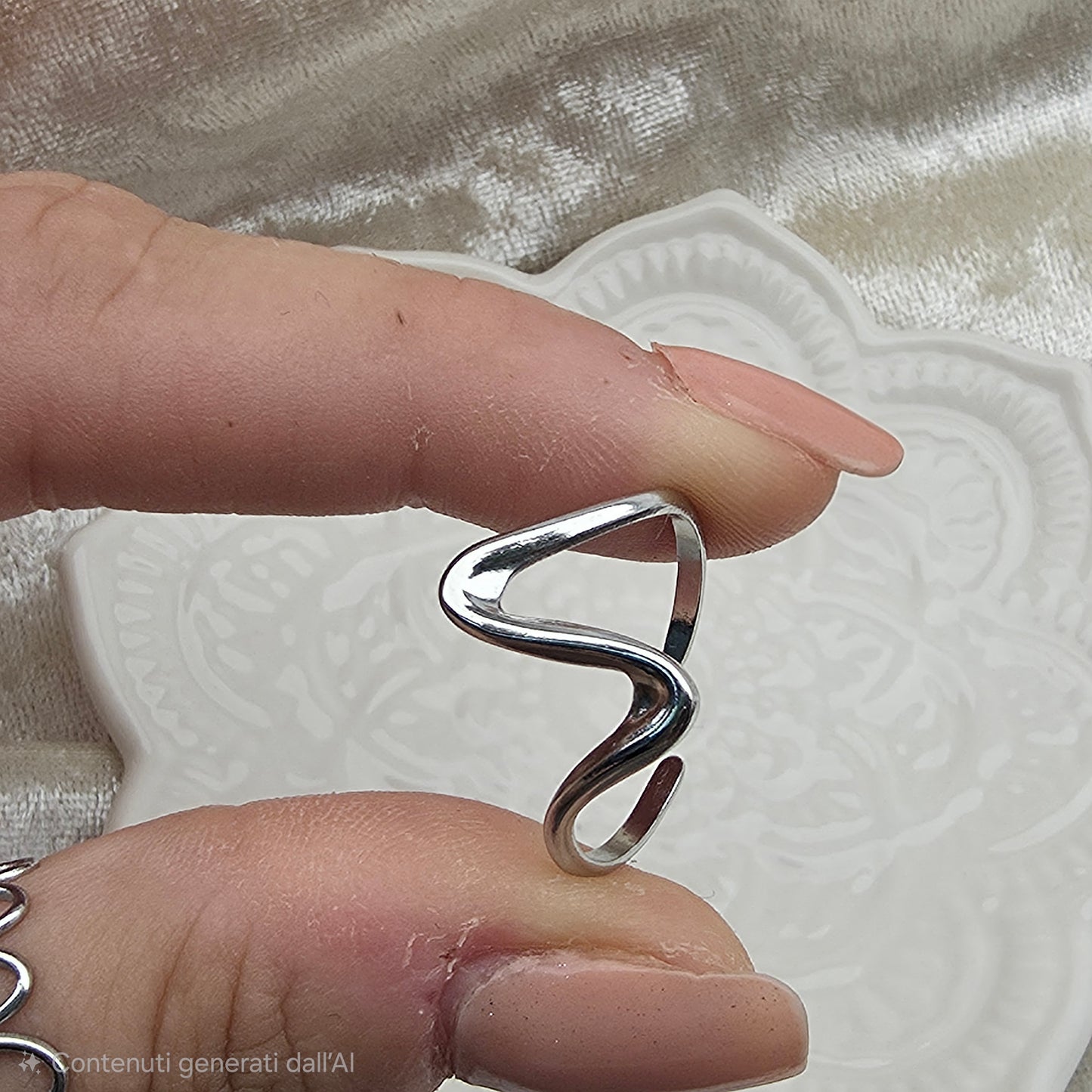 Anello in acciaio Onda Mini