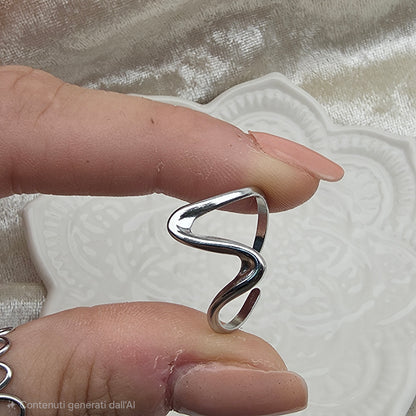 Anello in acciaio Onda Mini