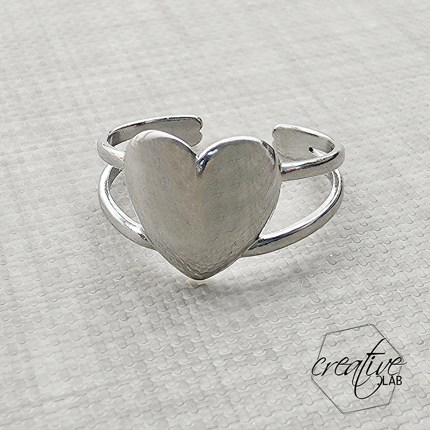 Anello in acciaio a Cuore, personalizzabile