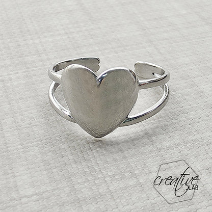 Anello in acciaio a Cuore, personalizzabile