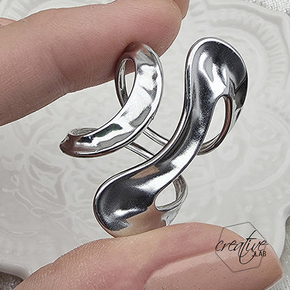 Anello in acciaio Eco di Onde