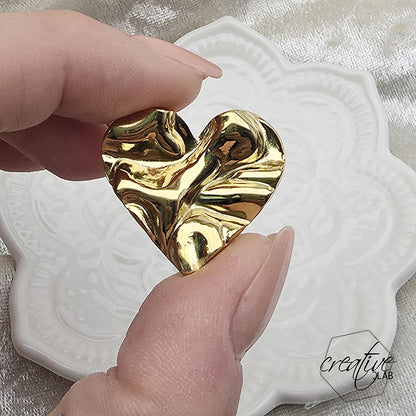 Anello in acciaio oro Cuore Stroppicciato