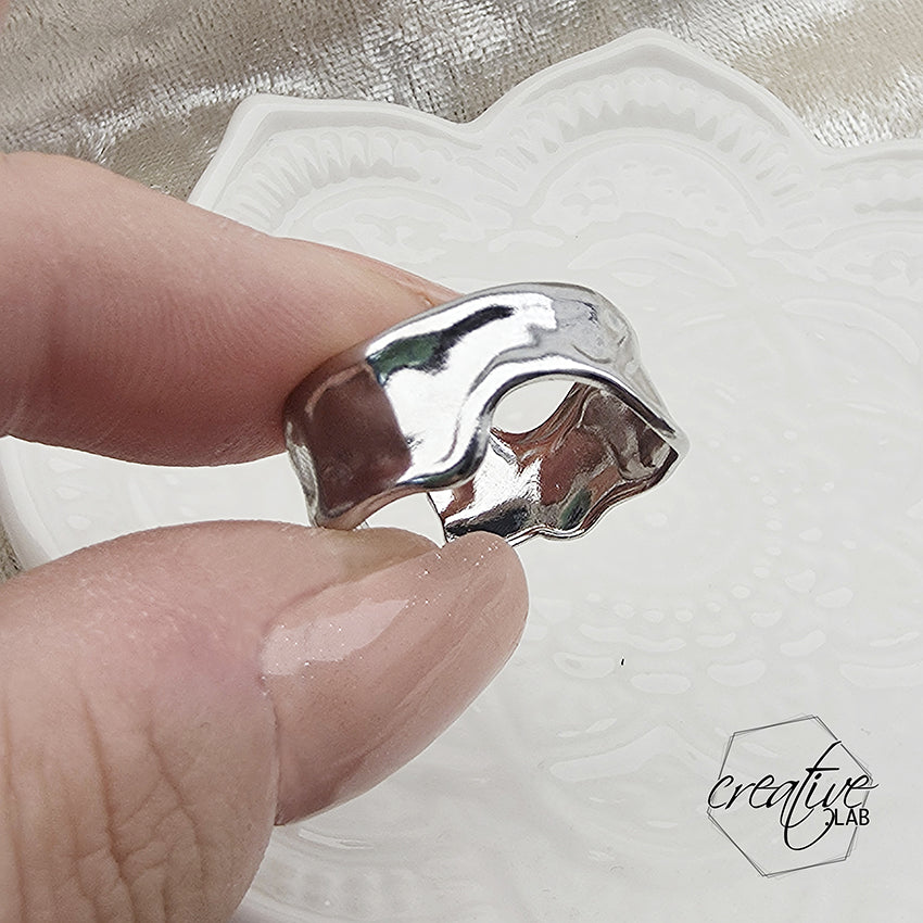 Anello in acciaio Liquid