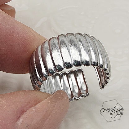 Anello in acciaio Fascia a Righe