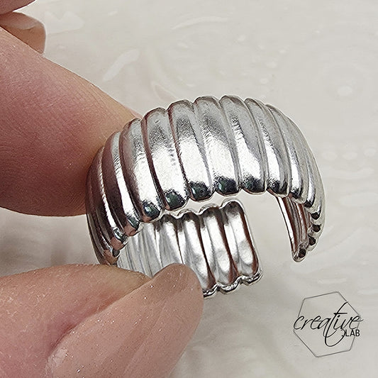 Anello in acciaio Fascia a Righe