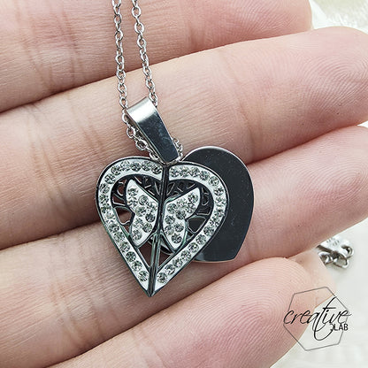 Ciondolo a cuore apribile personalizzabile - farfalla