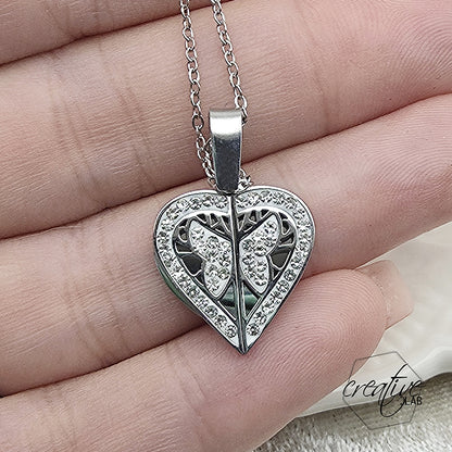 Ciondolo a cuore apribile personalizzabile - farfalla