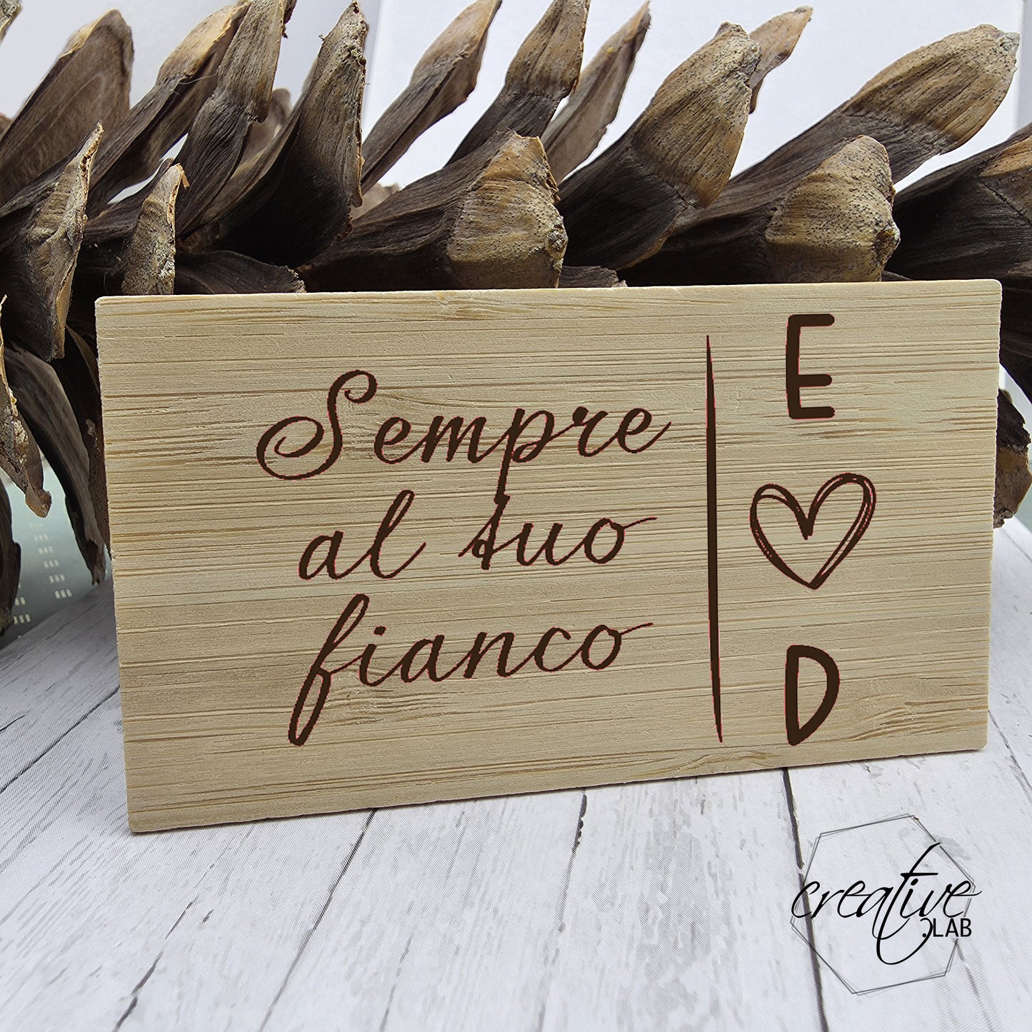 Card in bamboo personalizzabile