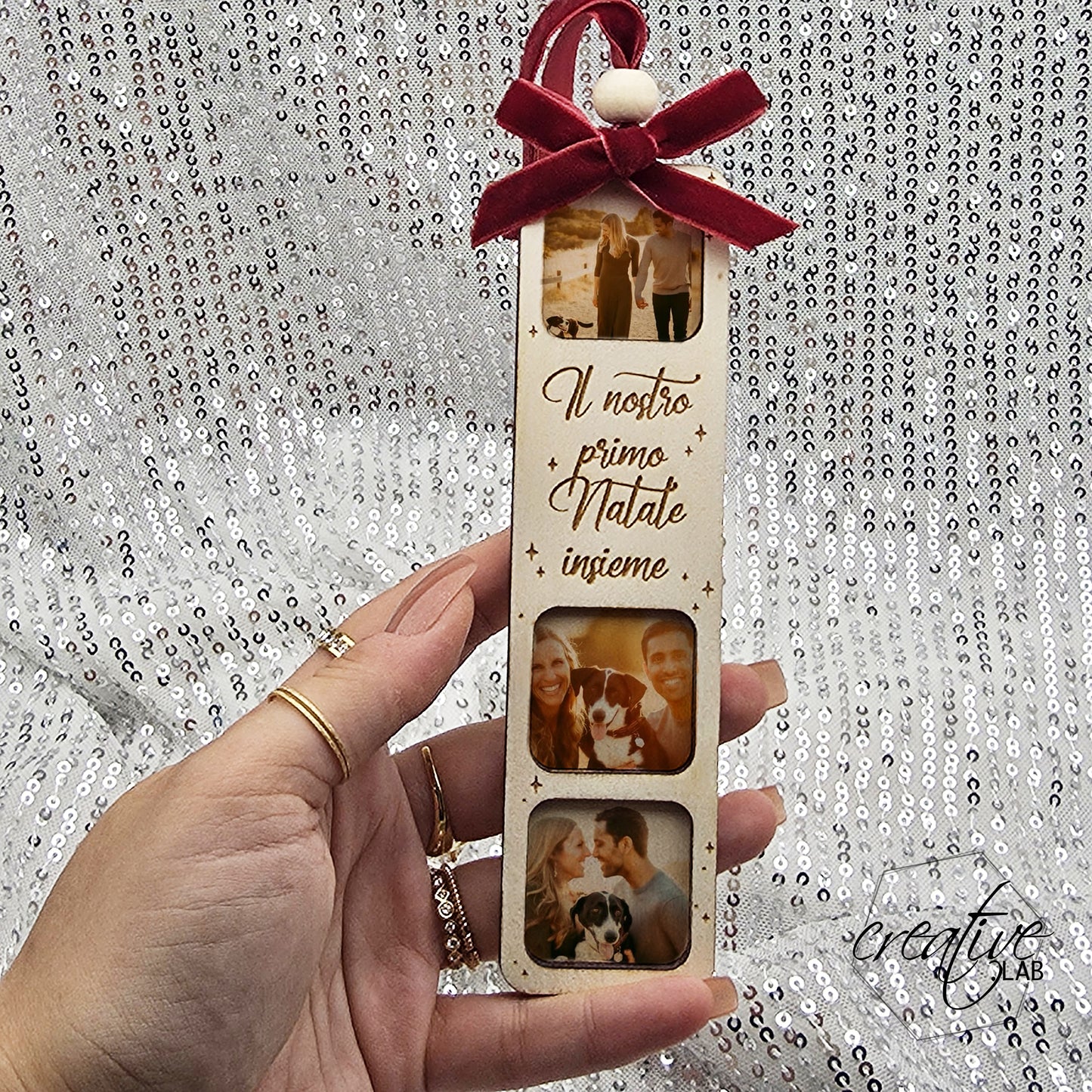 Decorazione natalizia con foto personalizzabili