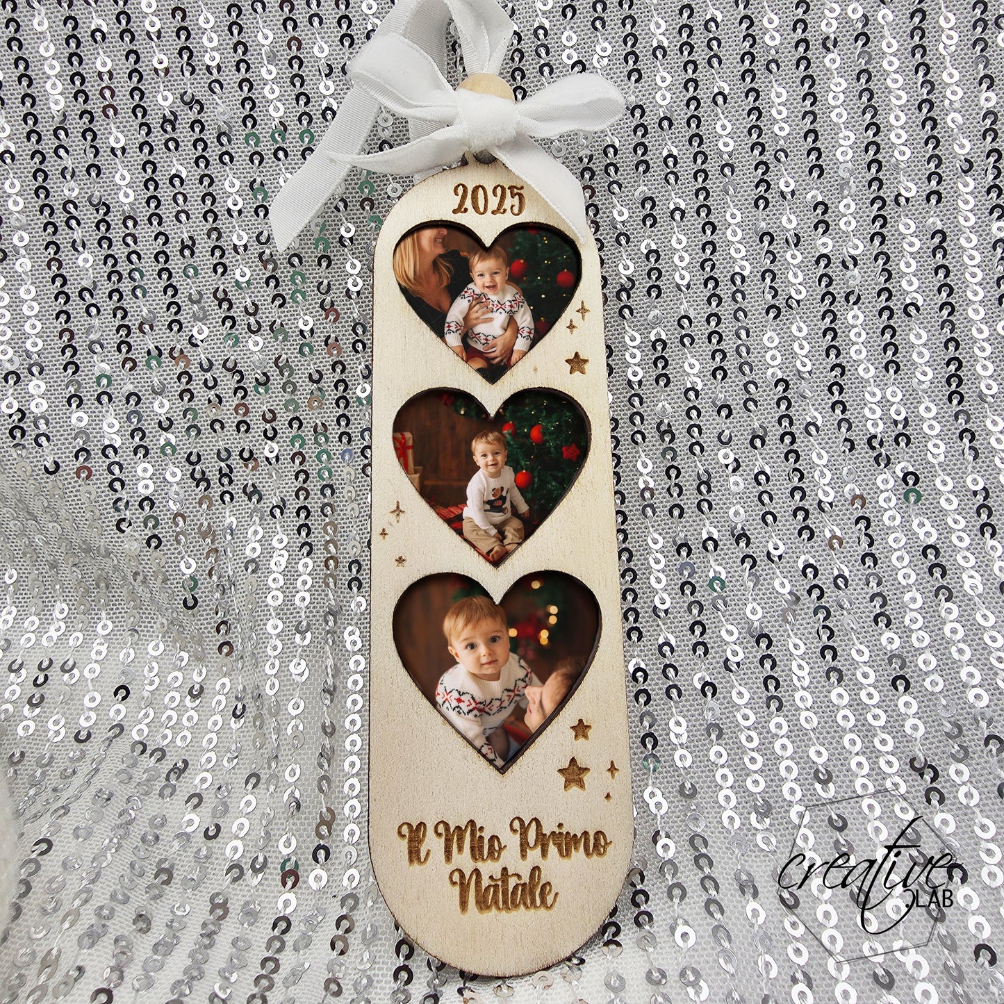 Decorazione Natalizia con fotografia, personalizzabile - Il Mio Primo Natale