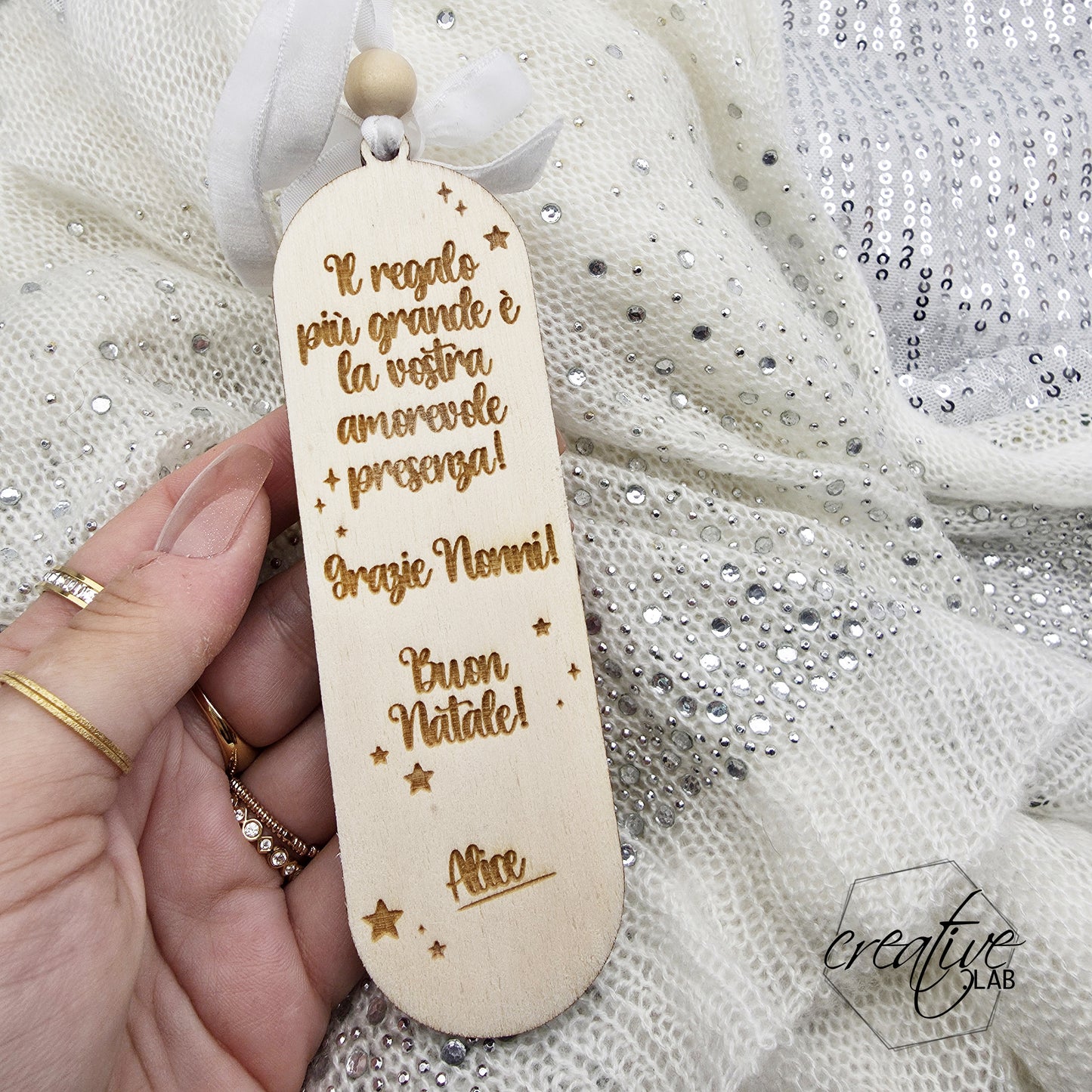 Decorazione Natalizia con fotografia, personalizzabile - Il Mio Primo Natale