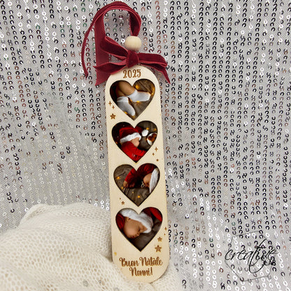 Decorazione Natalizia con fotografia, personalizzabile