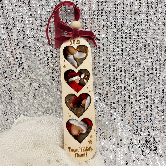 Decorazione Natalizia con fotografia, personalizzabile