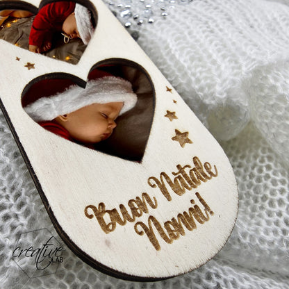 Decorazione Natalizia con fotografia, personalizzabile