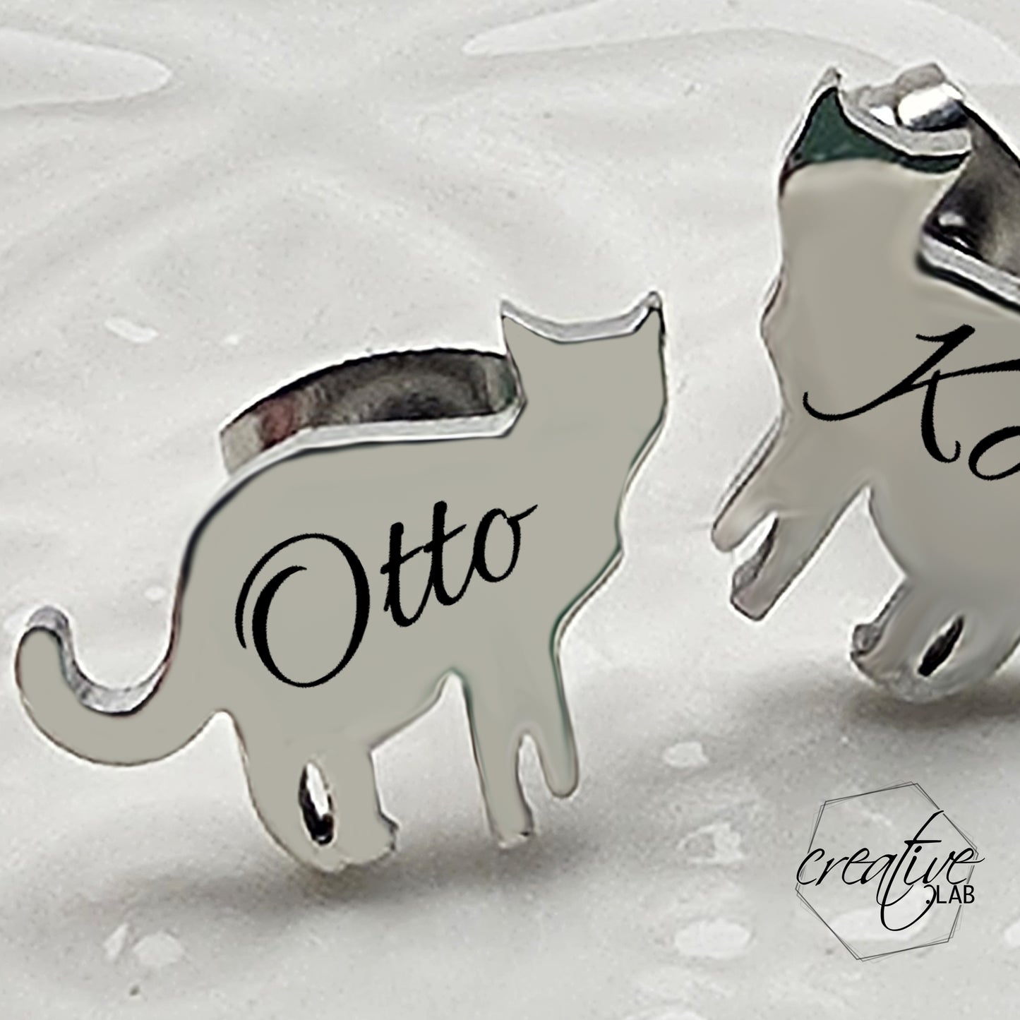 Orecchini a gatto, personalizzabili