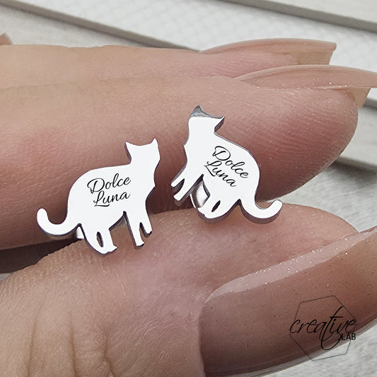 Orecchini a gatto, personalizzabili