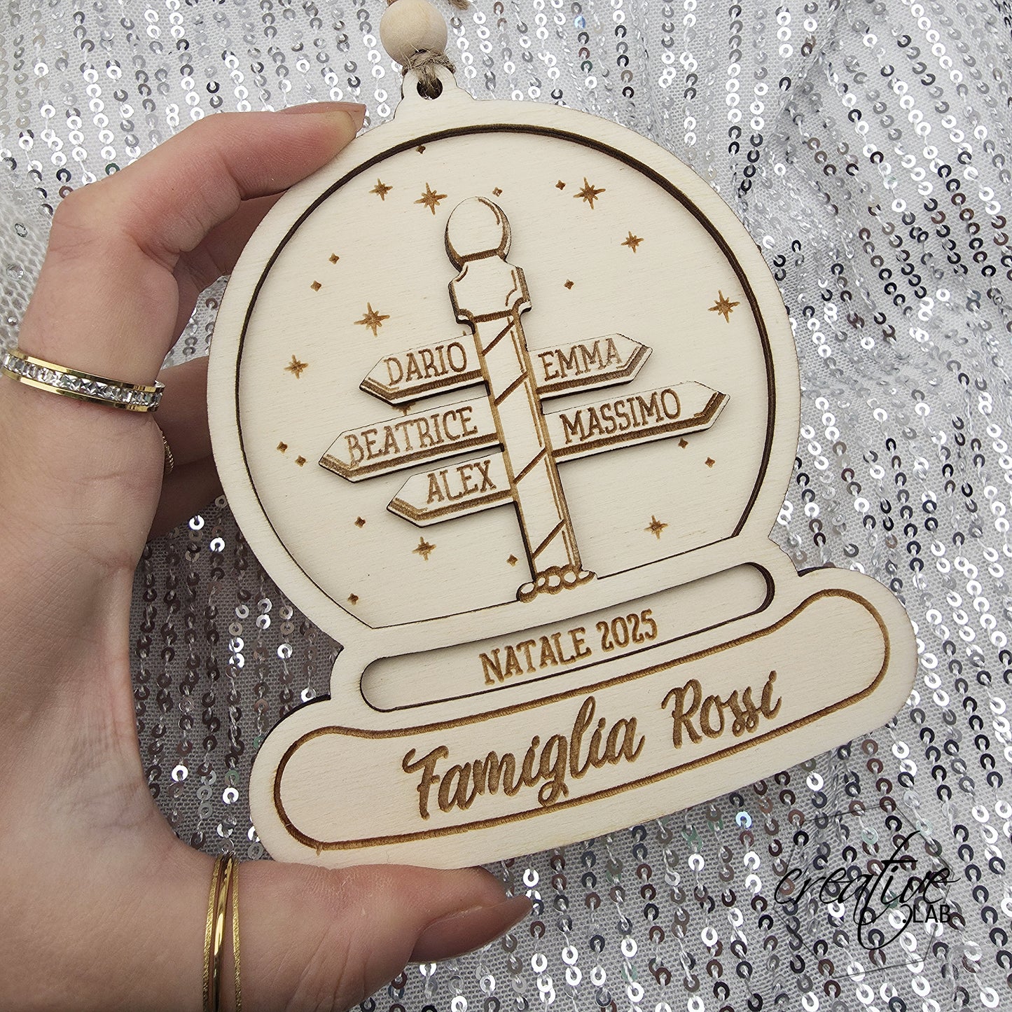 Pallina di Natale Boccia di neve, personalizzabile