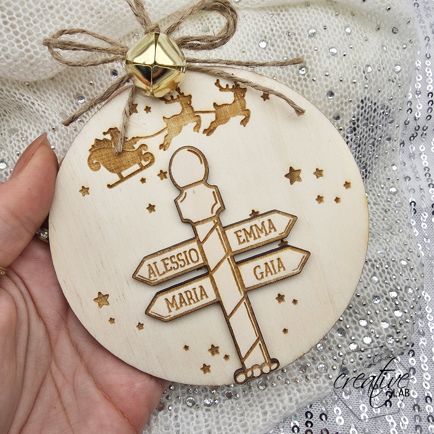 Pallina di Natale palo direzionale , personalizzabile