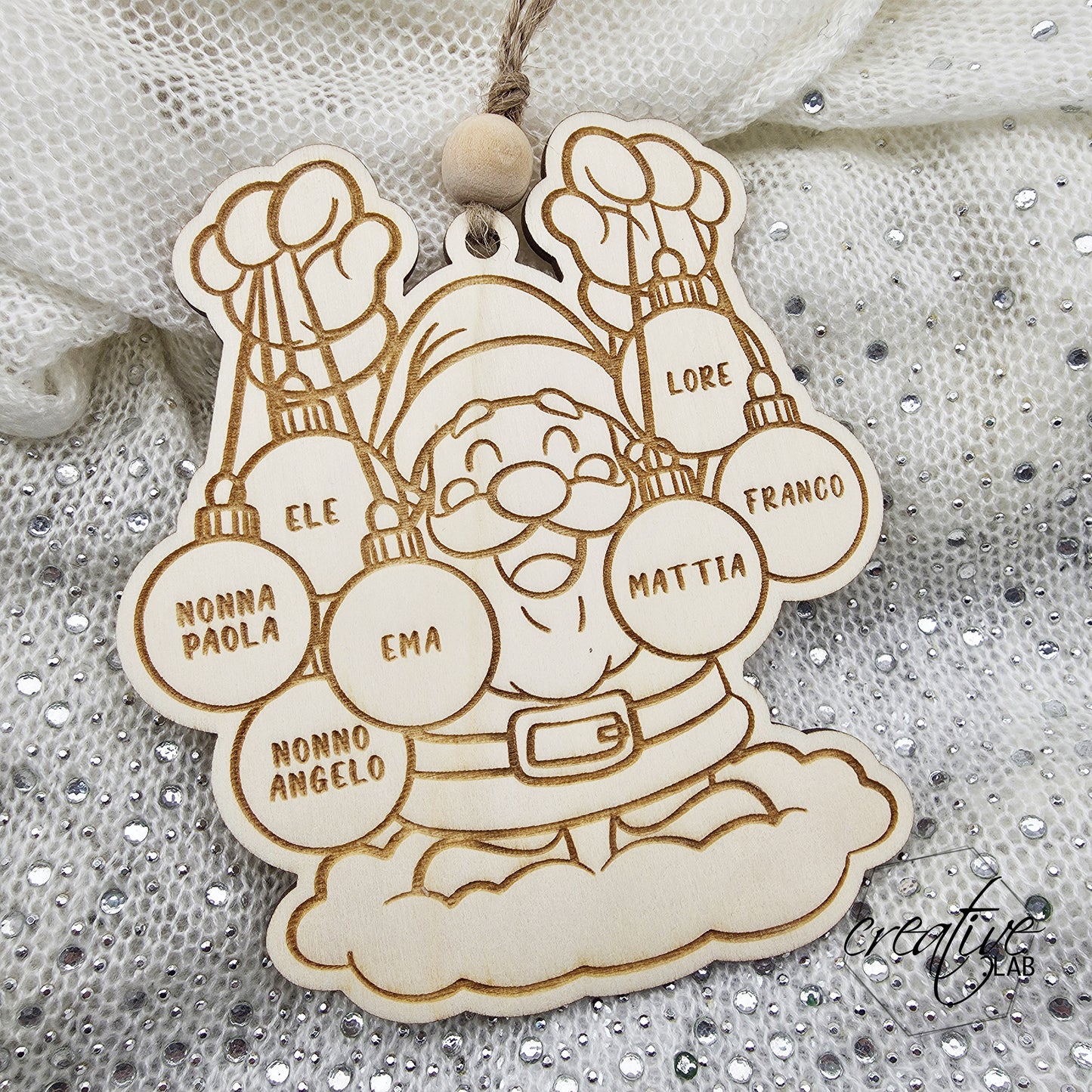 Pallina Natalizia Babbo Natale per la famiglia, personalizzabile