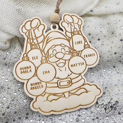 Pallina Natalizia Babbo Natale per la famiglia, personalizzabile