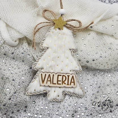 Pallina ad alberello, morbido peluche, personalizzabile con nome