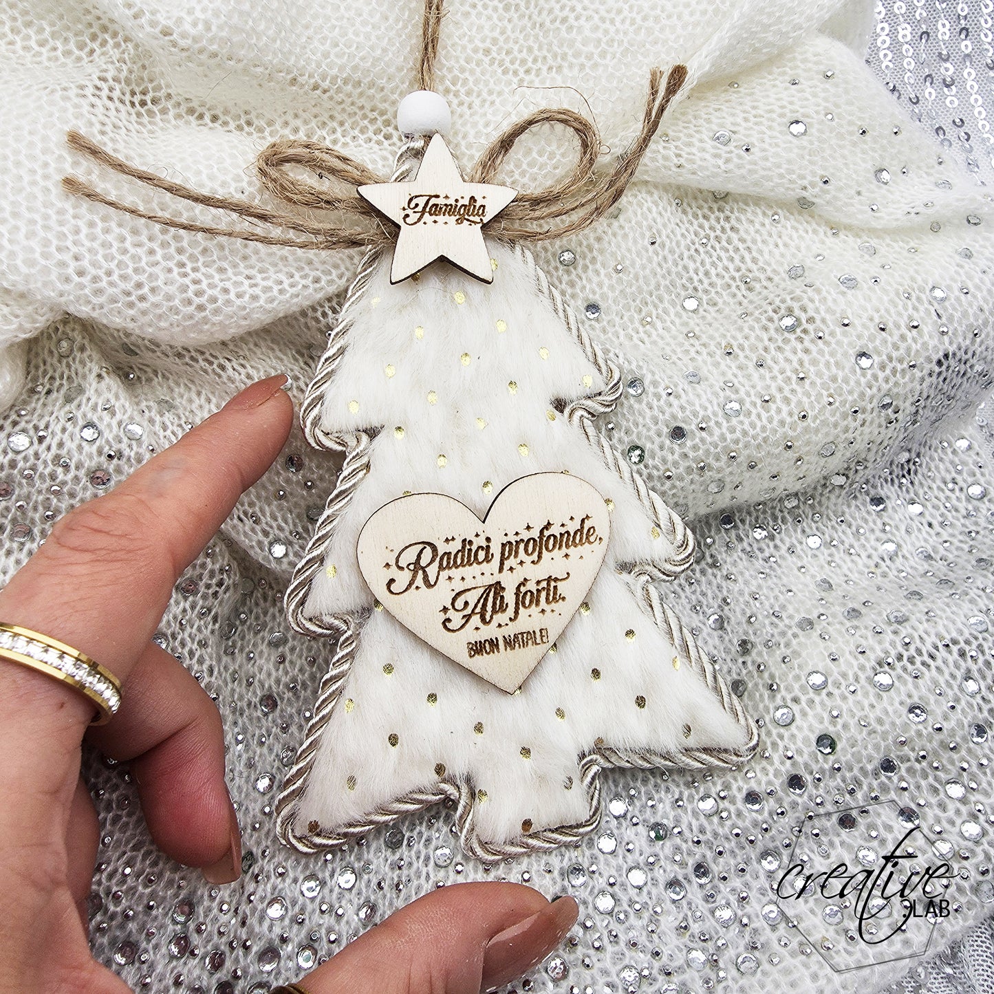 Pallina ad alberello, morbido peluche, personalizzabile