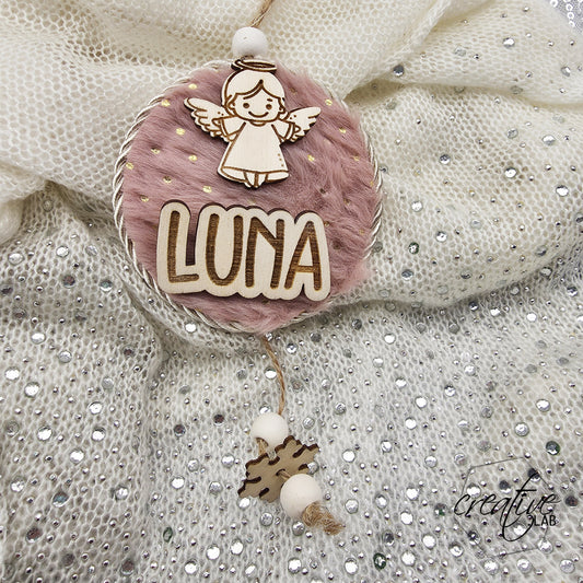 Pallina rosa in morbido peluche, personalizzabile