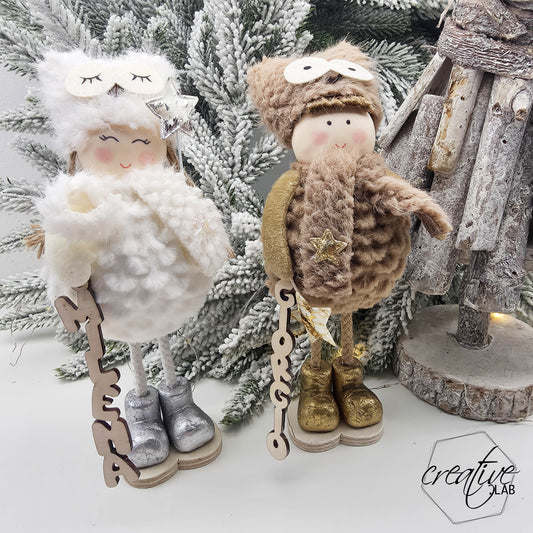 Decorazione natalizia gufetto, personalizzabile